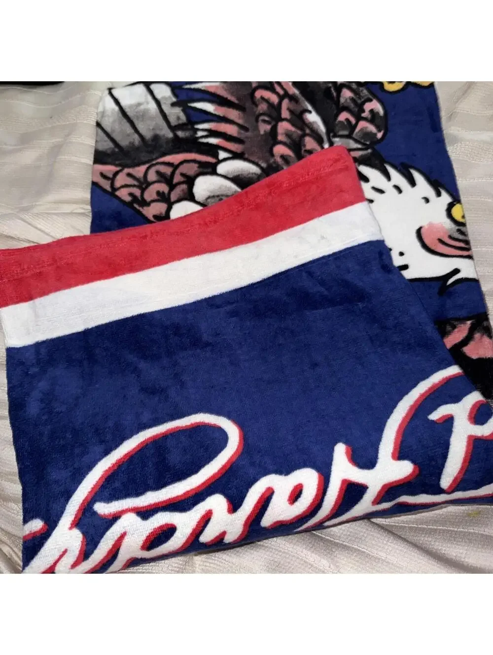 AUTHENTIC USA Flag ED HARDY 100% COTTON BEACH TOWEL, 36